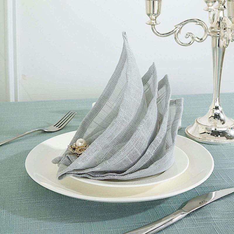 5 pcs 20" x 20" Premium Faux Burlap Polyester Table Napkins