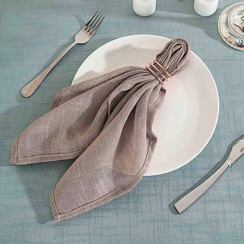 5 pcs 20" x 20" Premium Faux Burlap Polyester Table Napkins