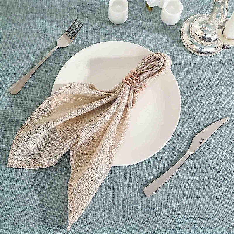 5 pcs 20" x 20" Premium Faux Burlap Polyester Table Napkins