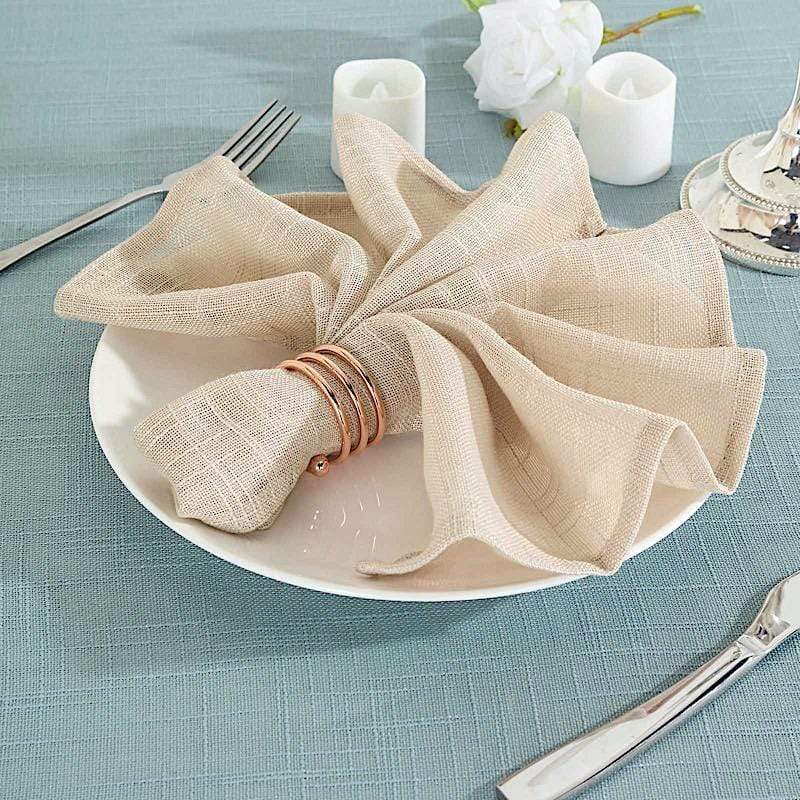 5 pcs 20" x 20" Premium Faux Burlap Polyester Table Napkins