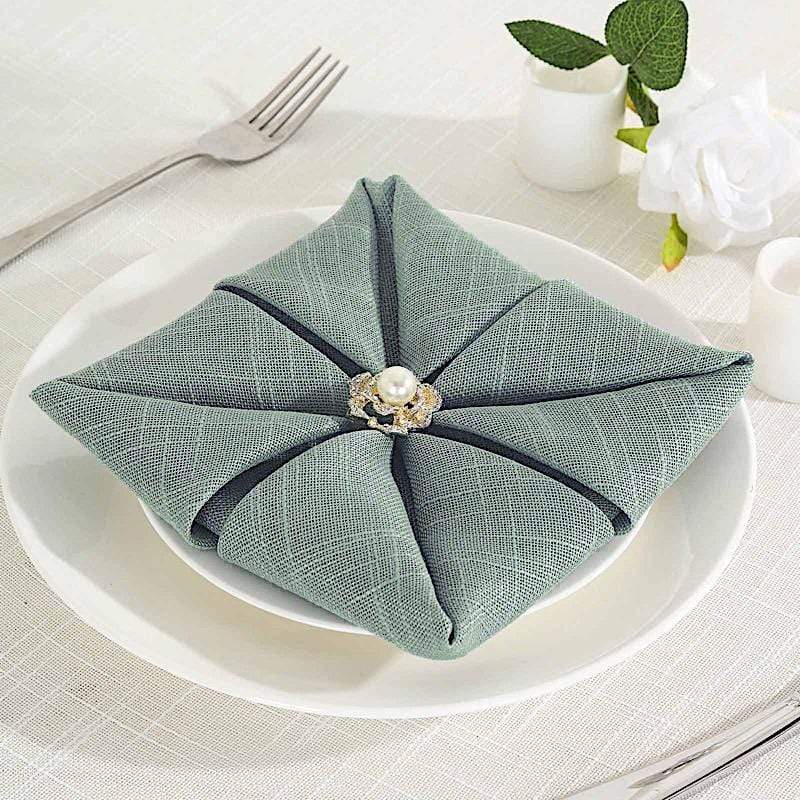 5 pcs 20" x 20" Premium Faux Burlap Polyester Table Napkins