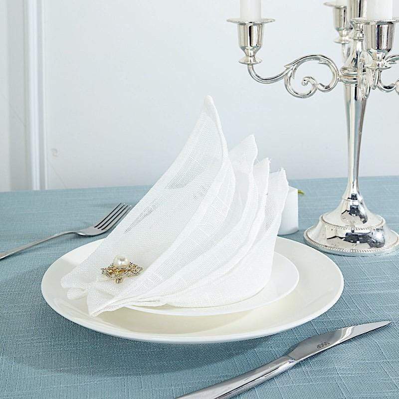 5 pcs 20" x 20" Premium Faux Burlap Polyester Table Napkins