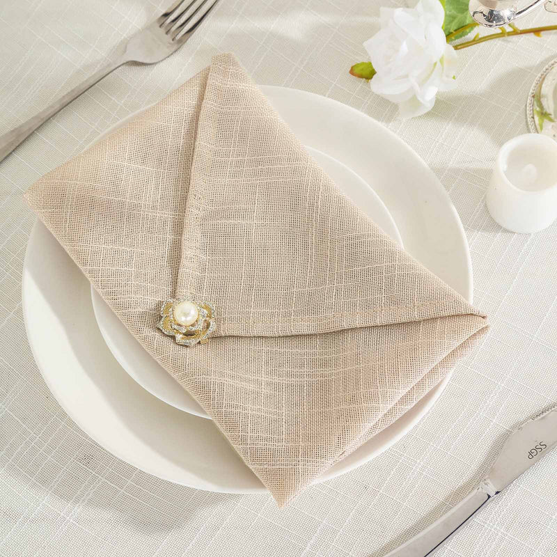 5 pcs 20" x 20" Premium Faux Burlap Polyester Table Napkins