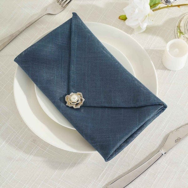5 pcs 20" x 20" Premium Faux Burlap Polyester Table Napkins