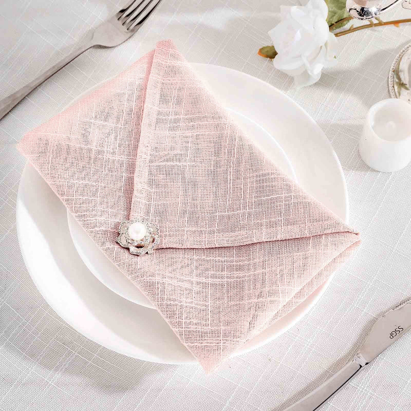 5 pcs 20" x 20" Premium Faux Burlap Polyester Table Napkins