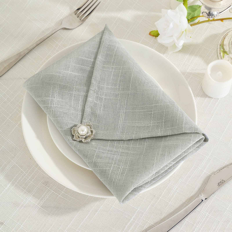 5 pcs 20" x 20" Premium Faux Burlap Polyester Table Napkins