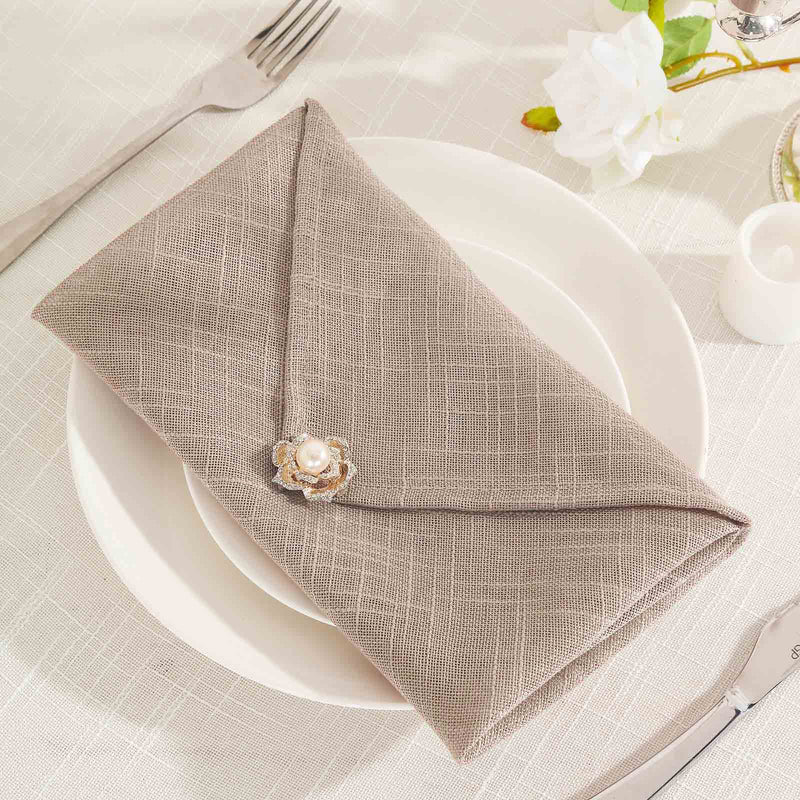 5 pcs 20" x 20" Premium Faux Burlap Polyester Table Napkins