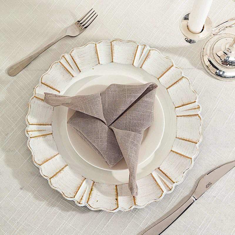 5 pcs 20" x 20" Premium Faux Burlap Polyester Table Napkins NAP_JUTE02_063