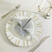 5 pcs 20" x 20" Premium Faux Burlap Polyester Table Napkins NAP_JUTE02_SILV