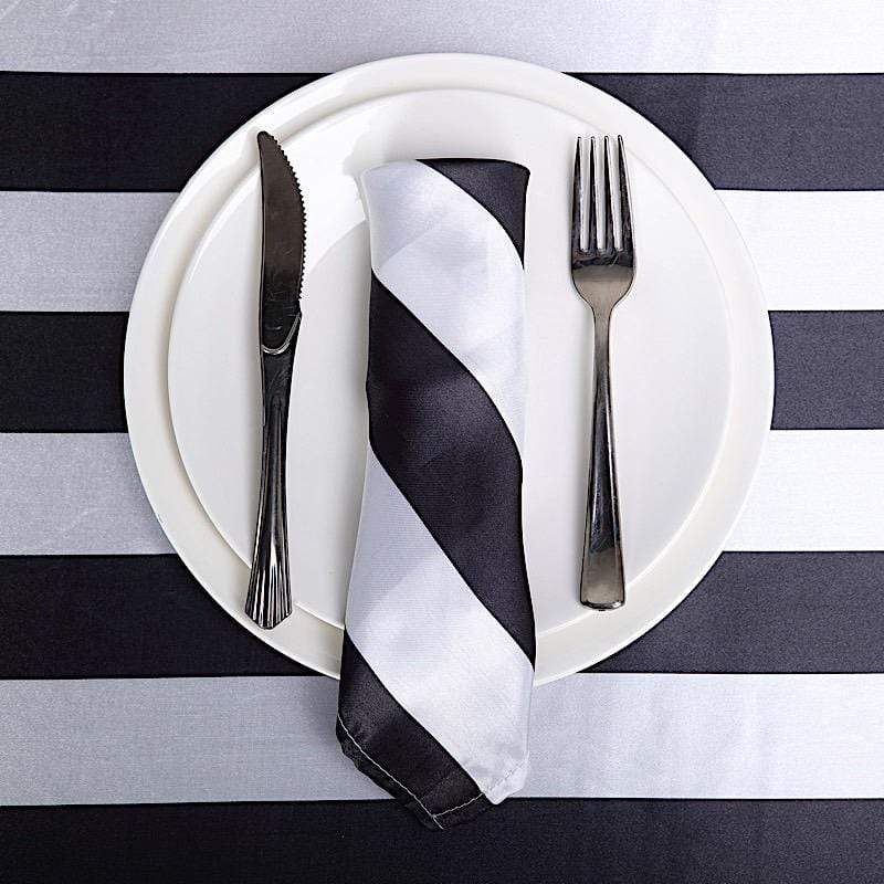 5 pcs 20" x 20" Stripes Satin Table Napkins