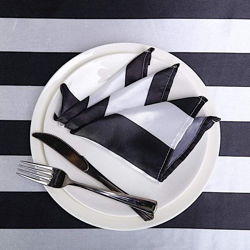 5 pcs 20" x 20" Stripes Satin Table Napkins