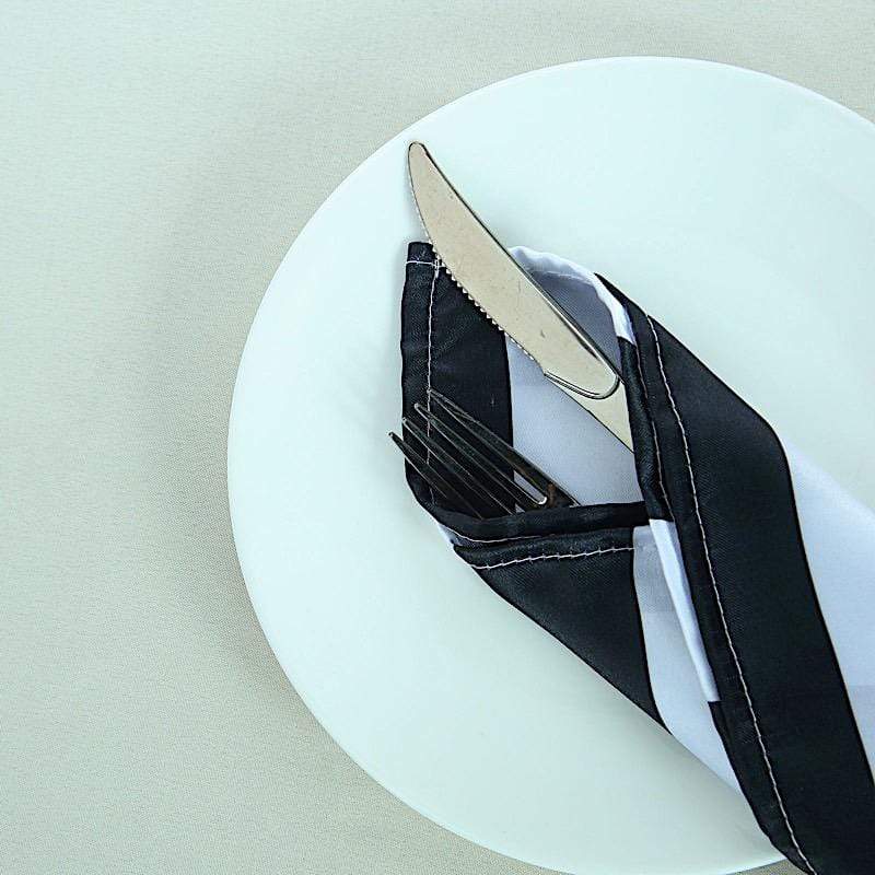 5 pcs 20" x 20" Stripes Satin Table Napkins