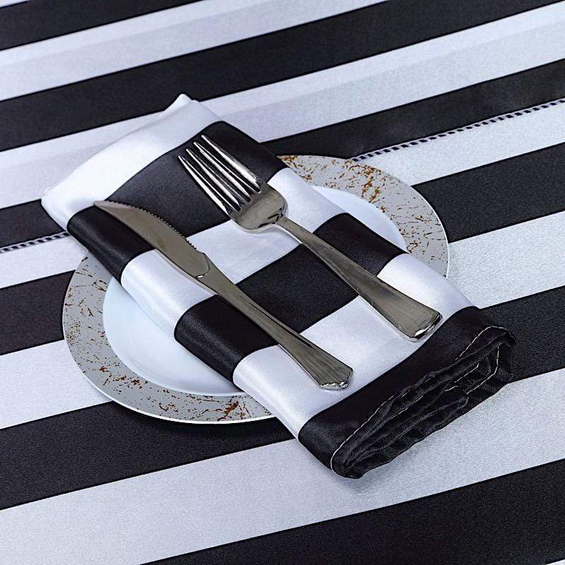 5 pcs 20" x 20" Stripes Satin Table Napkins