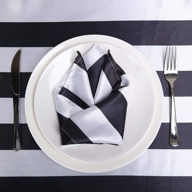 5 pcs 20" x 20" Stripes Satin Table Napkins