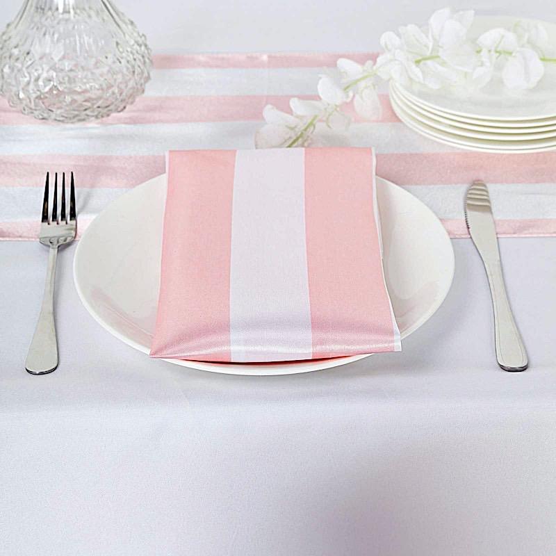 5 pcs 20" x 20" Stripes Satin Table Napkins