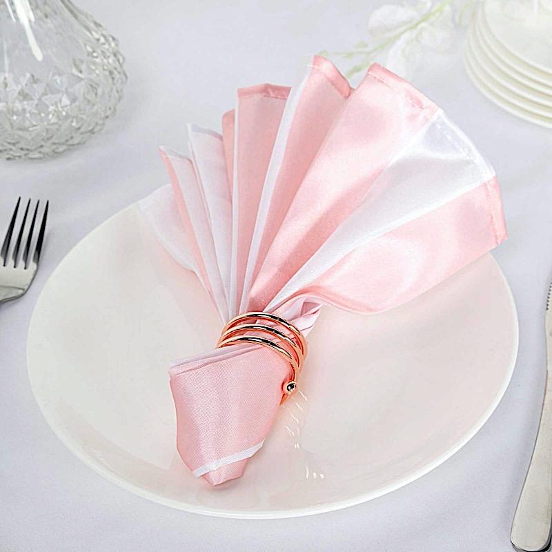 5 pcs 20" x 20" Stripes Satin Table Napkins