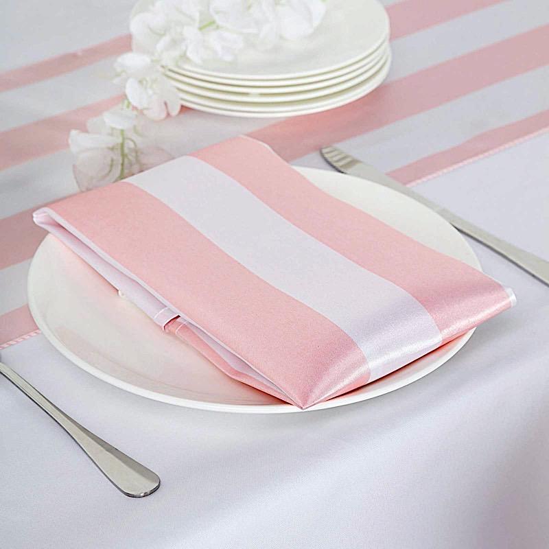 5 pcs 20" x 20" Stripes Satin Table Napkins