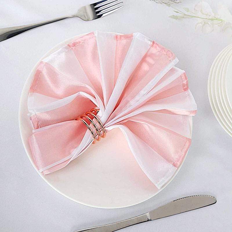 5 pcs 20" x 20" Stripes Satin Table Napkins
