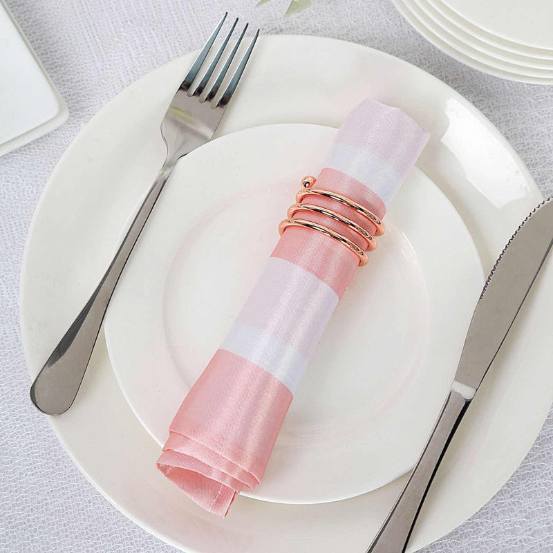 5 pcs 20" x 20" Stripes Satin Table Napkins
