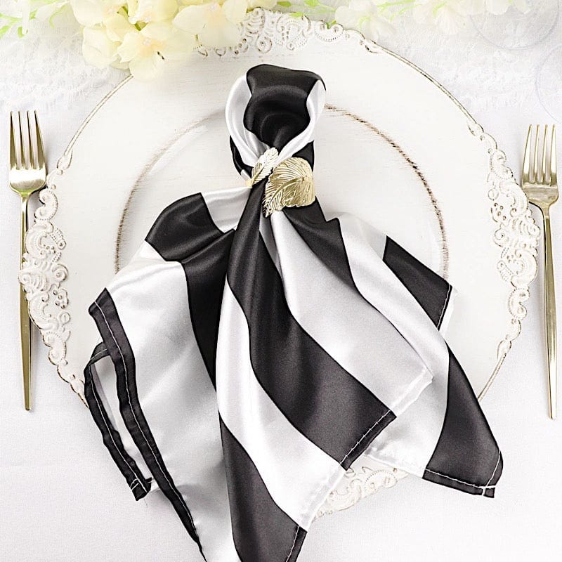 5 pcs 20" x 20" Stripes Satin Table Napkins
