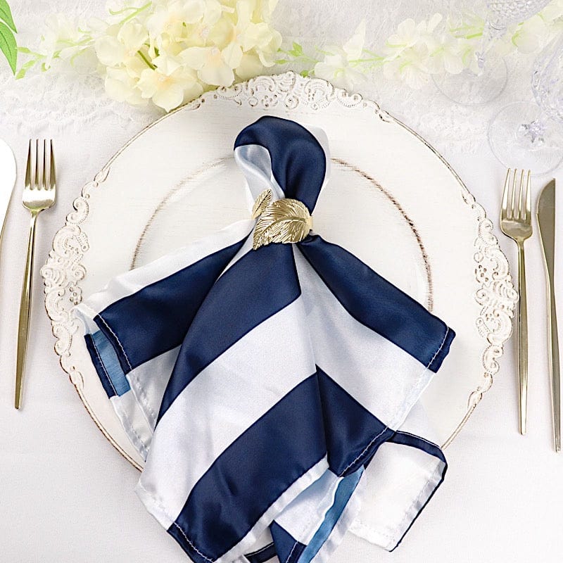 5 pcs 20" x 20" Stripes Satin Table Napkins