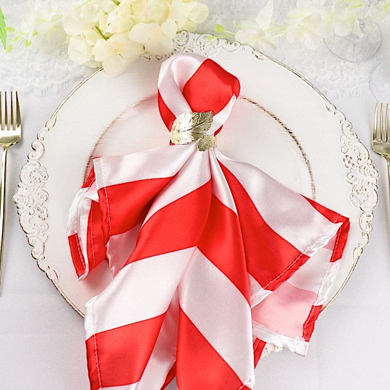 5 pcs 20" x 20" Stripes Satin Table Napkins