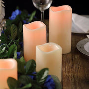 5 pcs 4" 5" 6" tall LED Pillar Candles Lights with Remote Control - Ivory LED_CAND_PL001_SET1_IVR