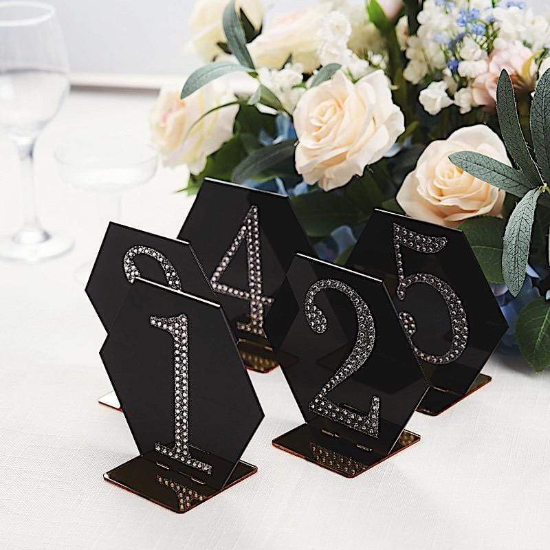 5 pcs 5" tall Hexagon Acrylic Stands Table Numbers Holders