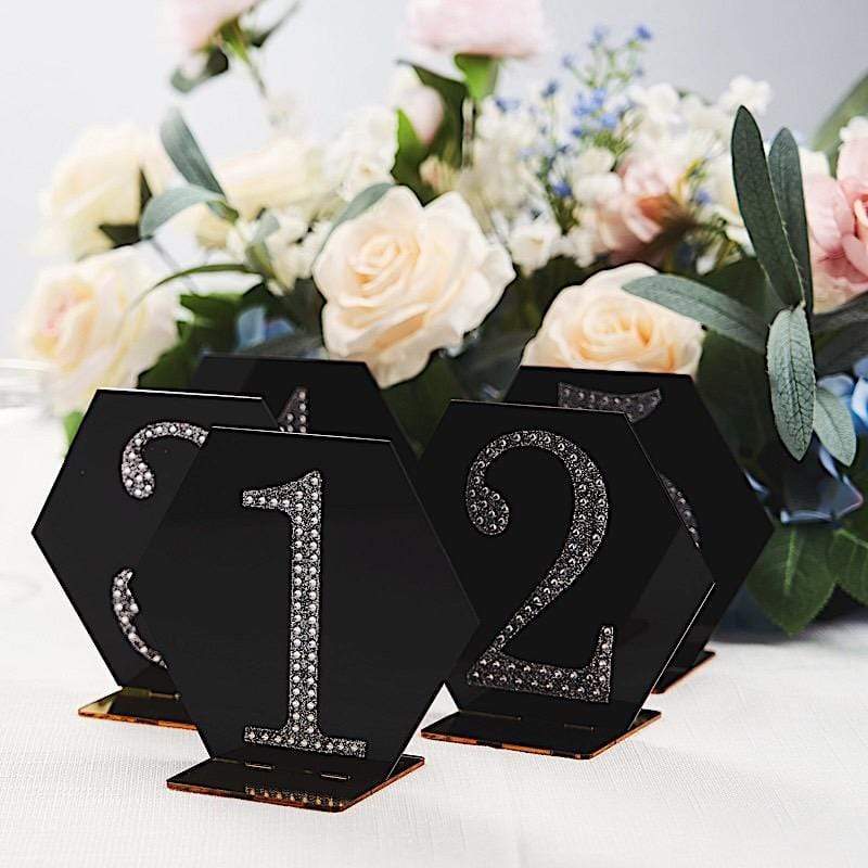 5 pcs 5" tall Hexagon Acrylic Stands Table Numbers Holders