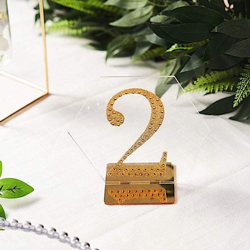 5 pcs 5" tall Hexagon Acrylic Stands Table Numbers Holders