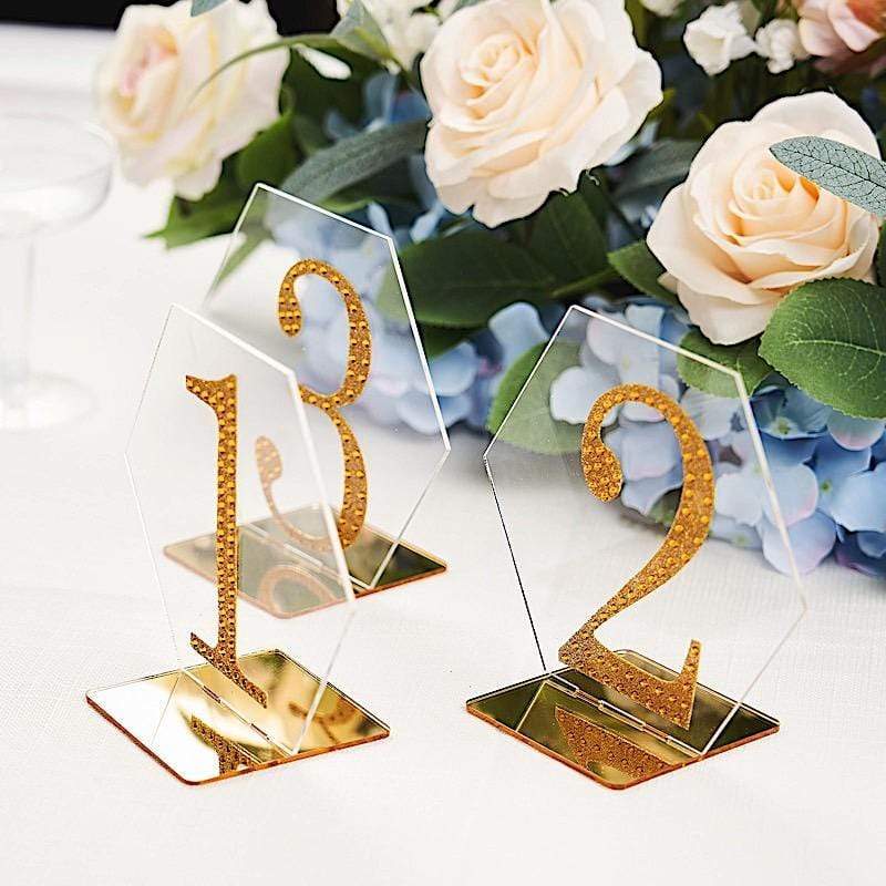 5 pcs 5" tall Hexagon Acrylic Stands Table Numbers Holders