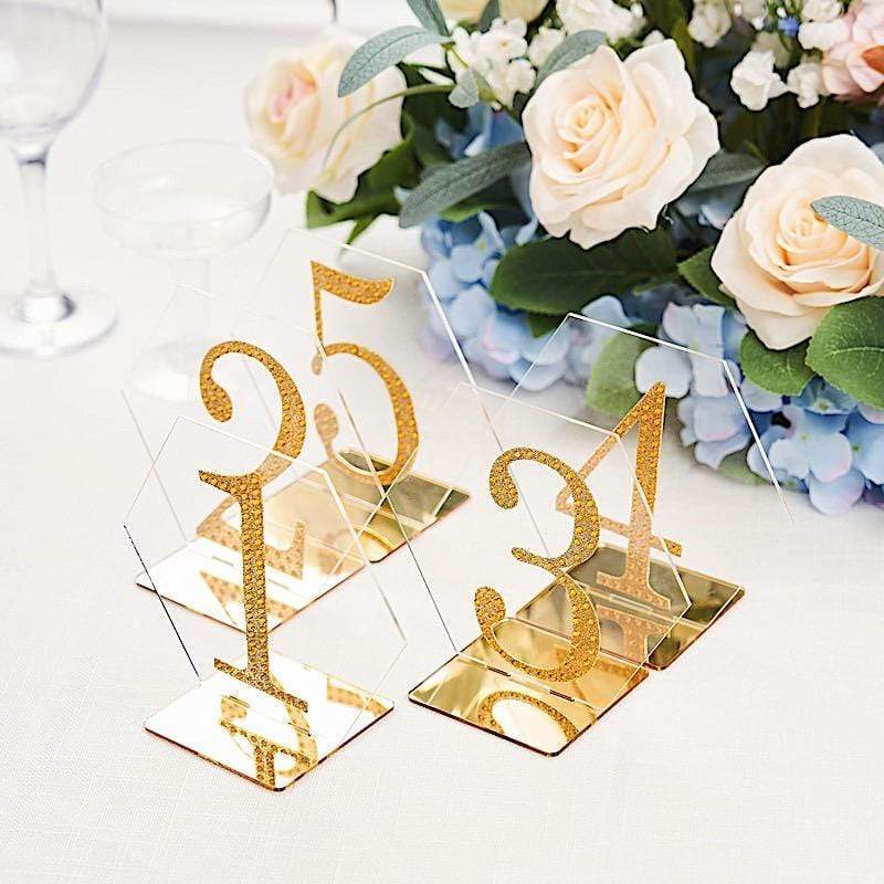 5 pcs 5" tall Hexagon Acrylic Stands Table Numbers Holders