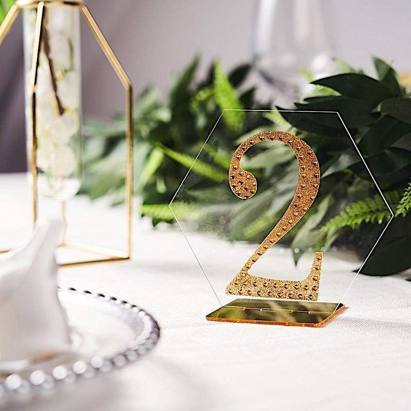 5 pcs 5" tall Hexagon Acrylic Stands Table Numbers Holders