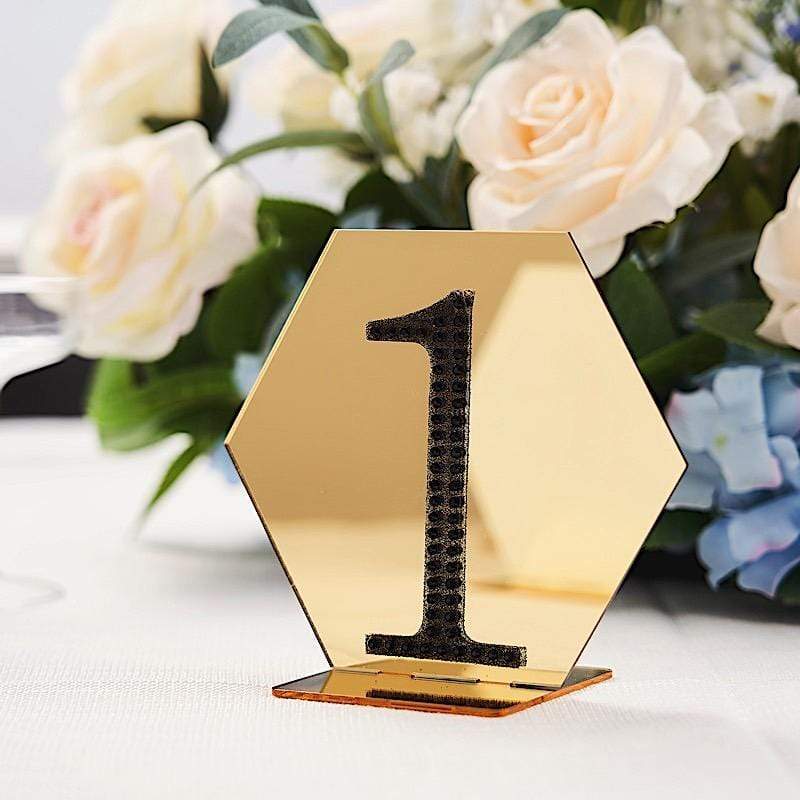 5 pcs 5" tall Hexagon Acrylic Stands Table Numbers Holders