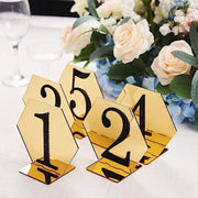 5 pcs 5" tall Hexagon Acrylic Stands Table Numbers Holders