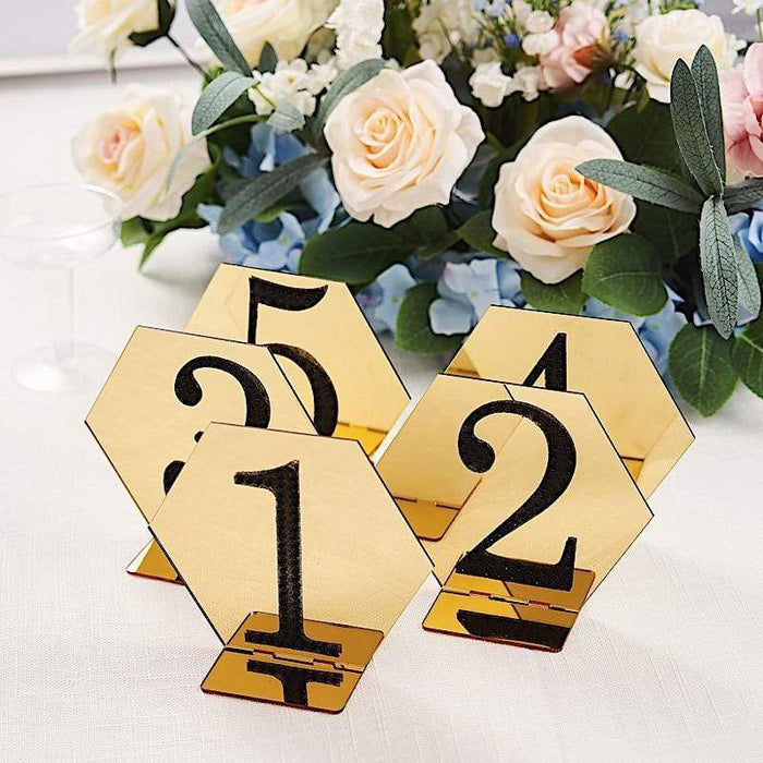 5 pcs 5" tall Hexagon Acrylic Stands Table Numbers Holders