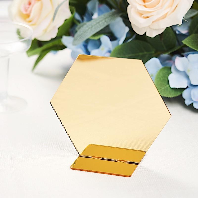 5 pcs 5" tall Hexagon Acrylic Stands Table Numbers Holders