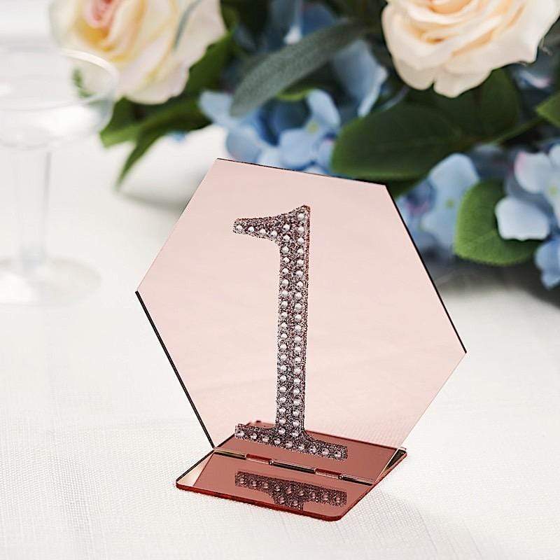 5 pcs 5" tall Hexagon Acrylic Stands Table Numbers Holders