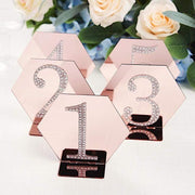 5 pcs 5" tall Hexagon Acrylic Stands Table Numbers Holders