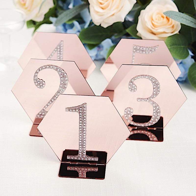 5 pcs 5" tall Hexagon Acrylic Stands Table Numbers Holders