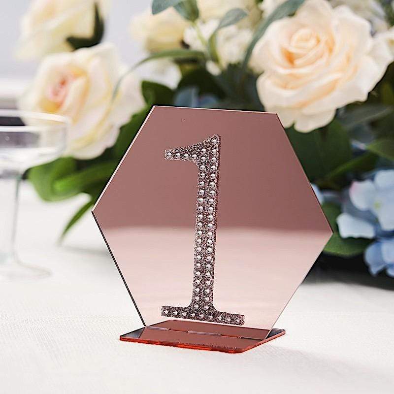 5 pcs 5" tall Hexagon Acrylic Stands Table Numbers Holders