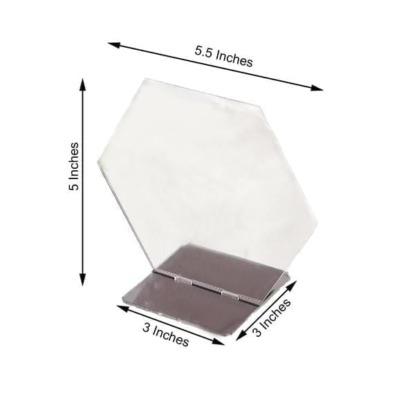 5 pcs 5" tall Hexagon Acrylic Stands Table Numbers Holders