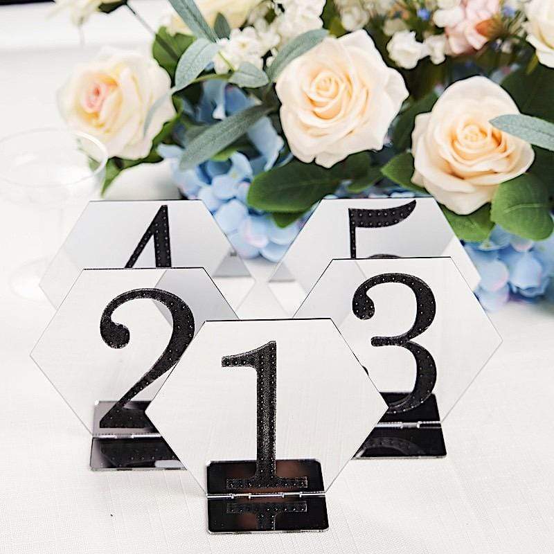 5 pcs 5" tall Hexagon Acrylic Stands Table Numbers Holders
