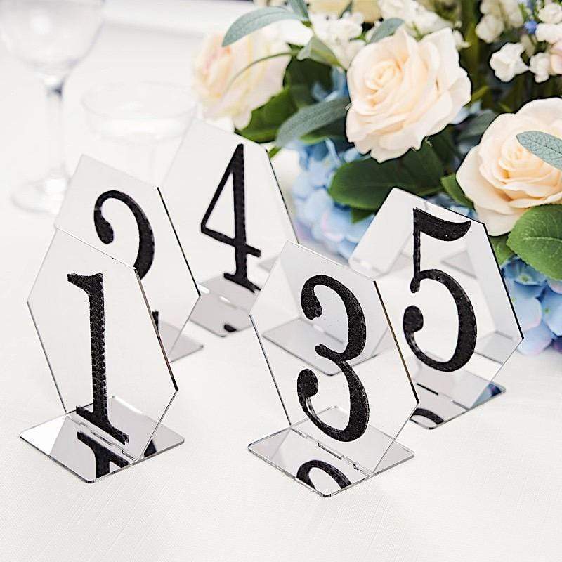 5 pcs 5" tall Hexagon Acrylic Stands Table Numbers Holders