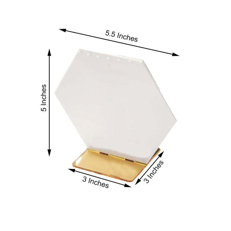 5 pcs 5" tall Hexagon Acrylic Stands Table Numbers Holders