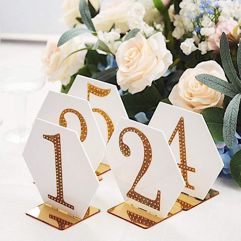 5 pcs 5" tall Hexagon Acrylic Stands Table Numbers Holders