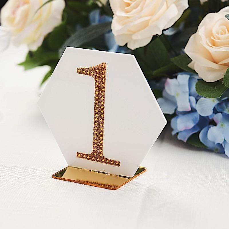 5 pcs 5" tall Hexagon Acrylic Stands Table Numbers Holders