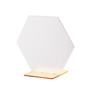 5 pcs 5" tall Hexagon Acrylic Stands Table Numbers Holders FAV_BOARD03_5_WHTGD