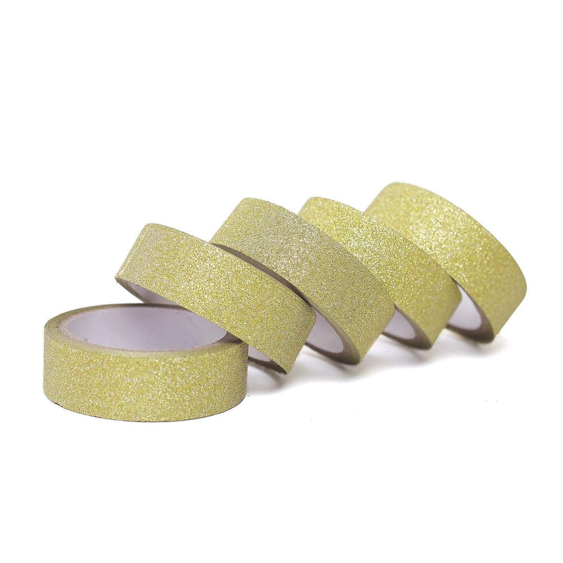 5 pcs 5 yards Self-Adhesive Glittery Washi Tapes