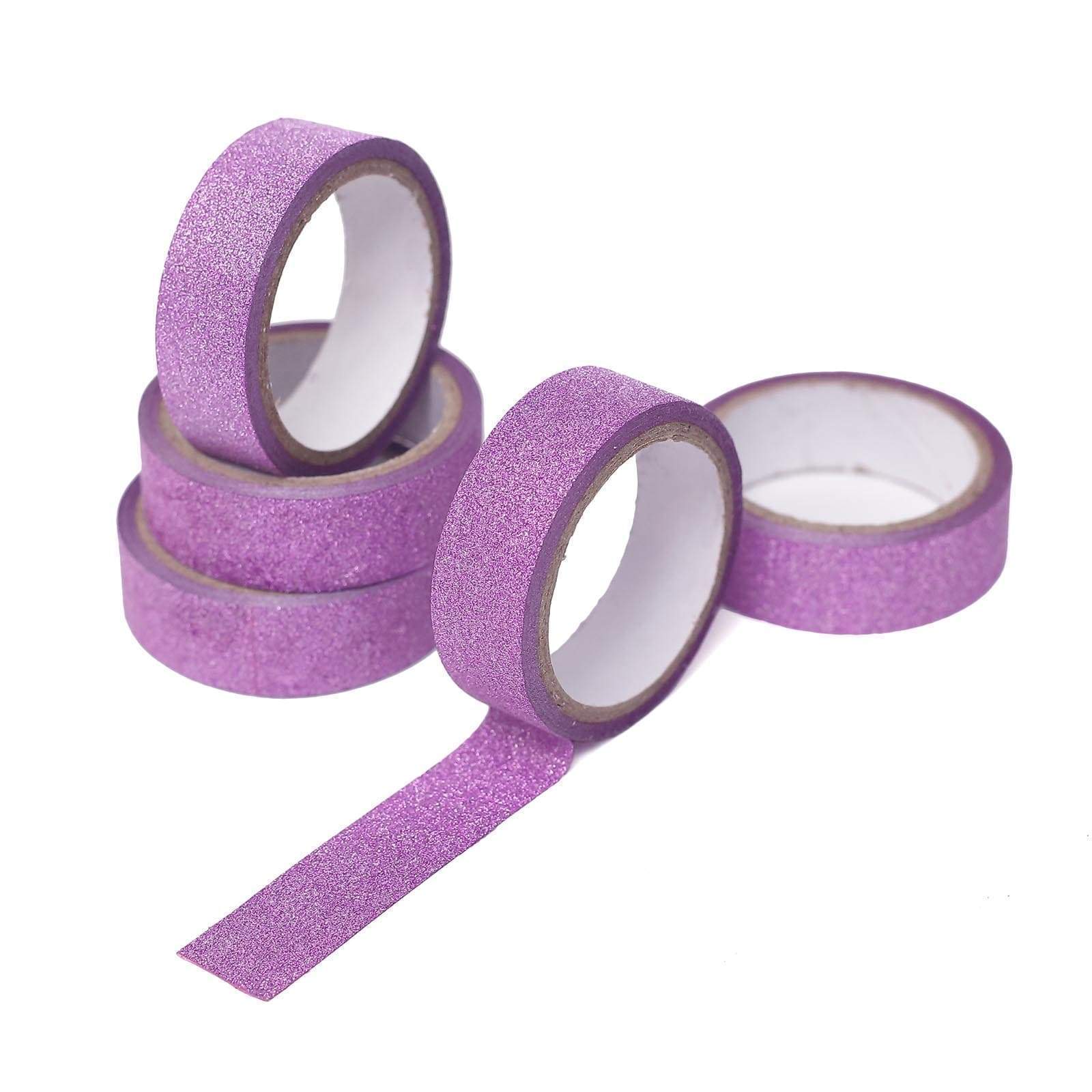 5 pcs 5 yards Self-Adhesive Glittery Washi Tapes GLIT_TAPE_001_PURP